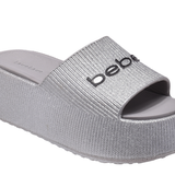 bebe Ploffy Women Slide-23215-ShinySolver Glitter