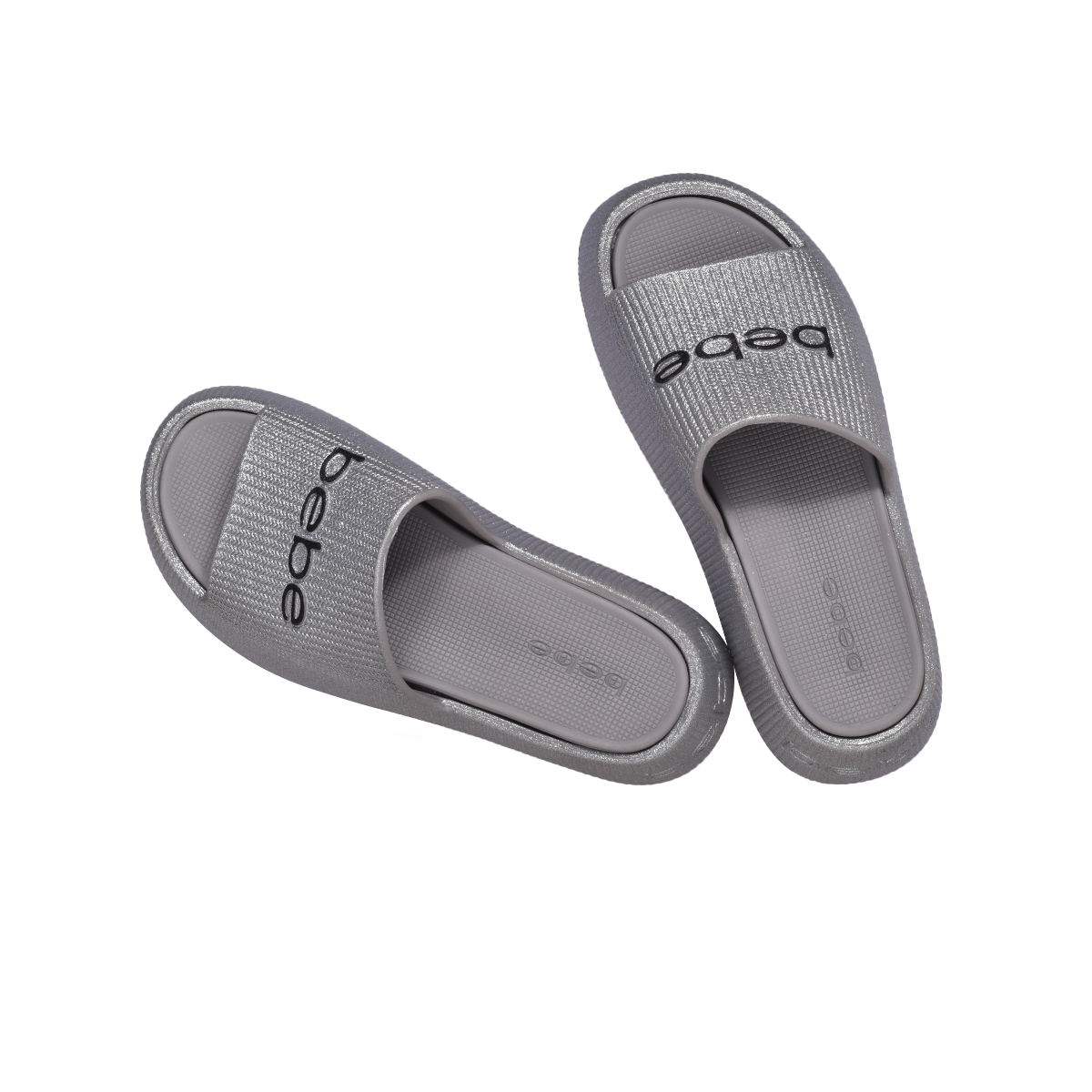 bebe Ploffy Women Slide-23215-ShinySolver Glitter