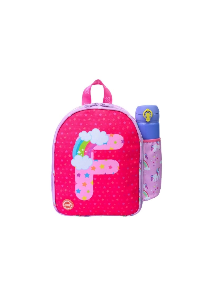 Cubs Pink Unicorn Letter F Nursery Lunch Backpack