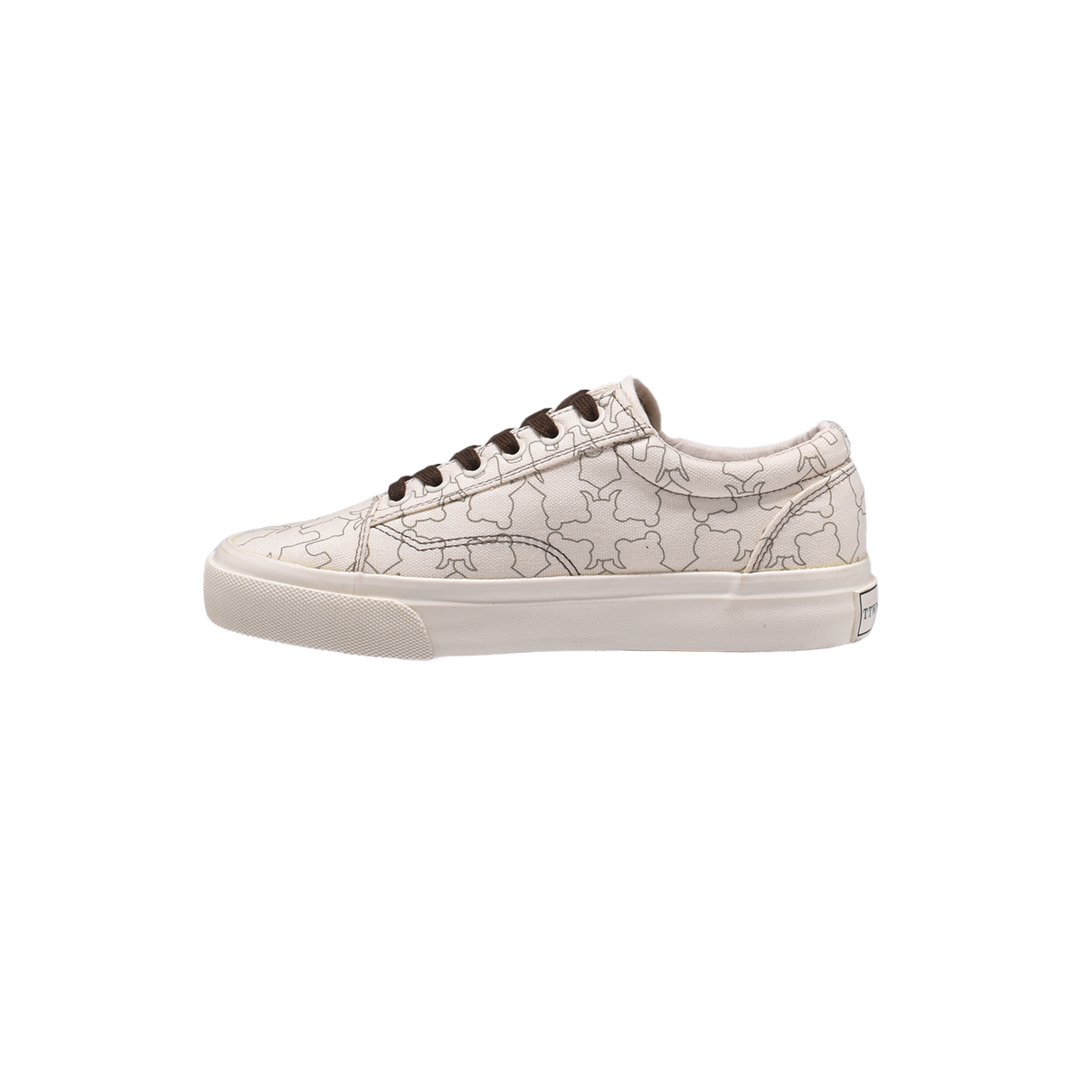 TTWN Bear Low-Top Off-White Bear Pattern Canvas Shoes