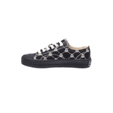 TTWN BEAR Low-Top Black Jacquard Canvas Big-Eared Bear Pattern Shoes