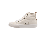 TTWN Bear High-Top Off-White Canvas Side Bear Head Biscuit Shoes