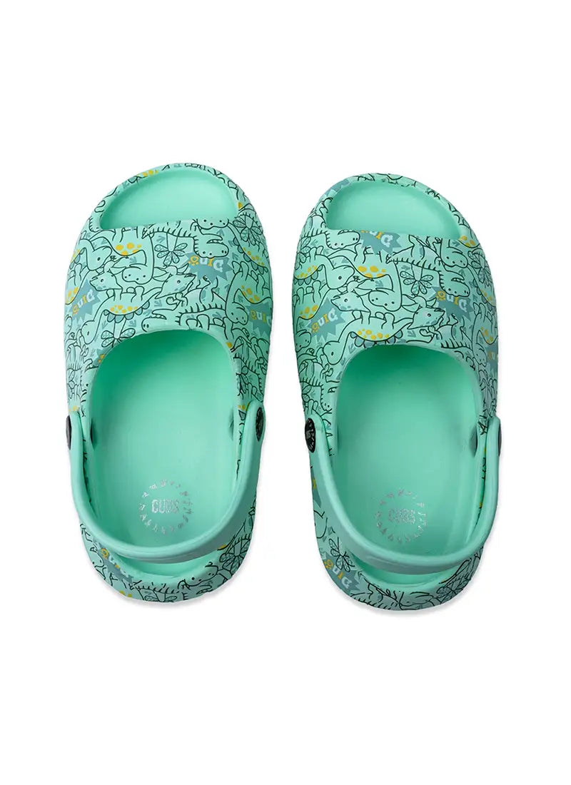 Cubs Open Toe Mint Green Cute Dino