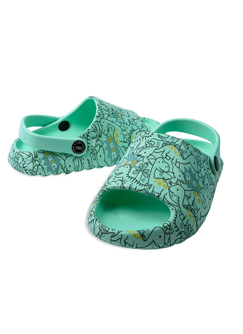 Cubs Open Toe Mint Green Cute Dino