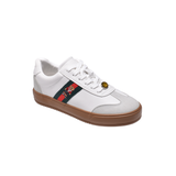 TTWN Bear Low-Top Off-White Stripe Design Casual Shoes