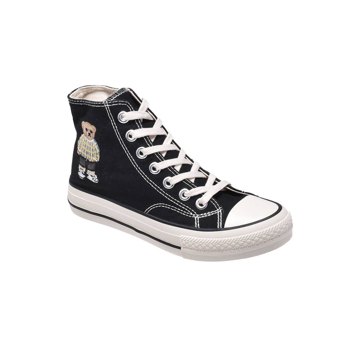 TTWN Bear High-Top Black Canvas Bear Shoes