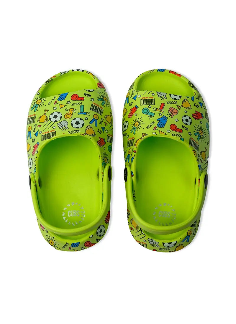 Cubs Open Toe Neon Green Football