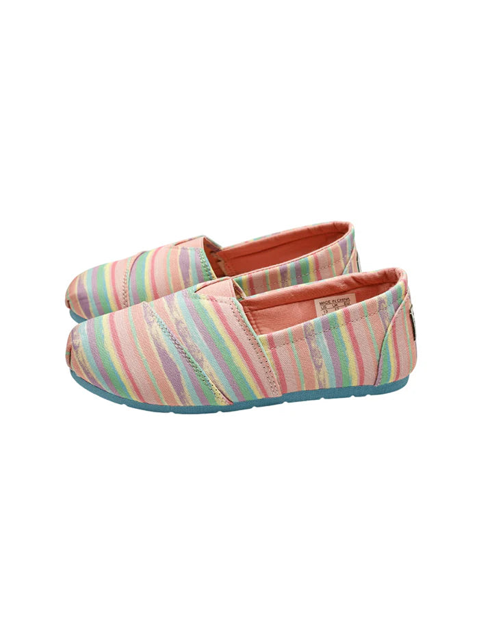 Cubs Pink Stripes Slip-on Espadrilles Kids