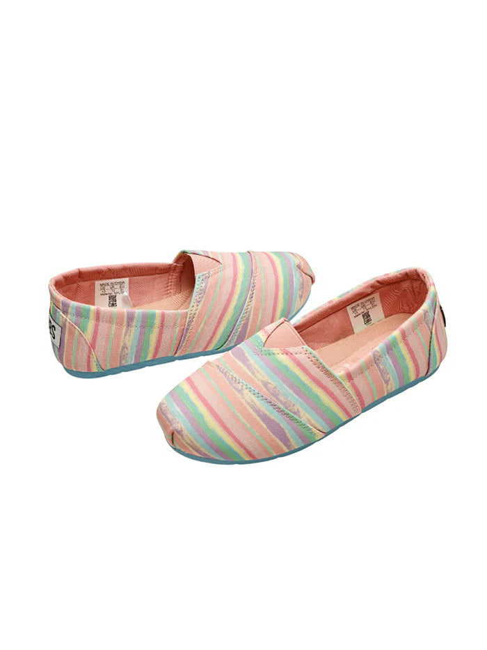 Cubs Pink Stripes Slip-on Espadrilles Kids