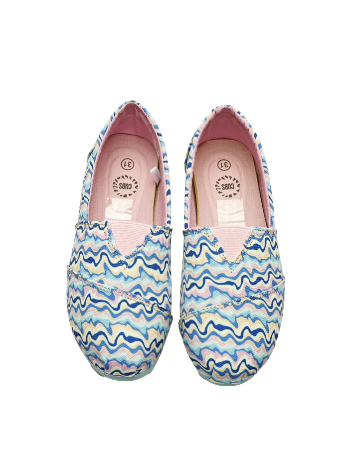 Cubs Blue & Pink Waves Slip-on Espadrilles Kids