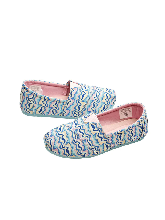 Cubs Blue & Pink Waves Slip-on Espadrilles Kids