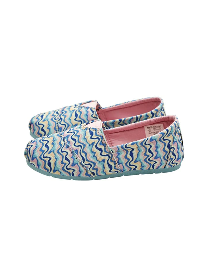 Cubs Blue & Pink Waves Slip-on Espadrilles Kids