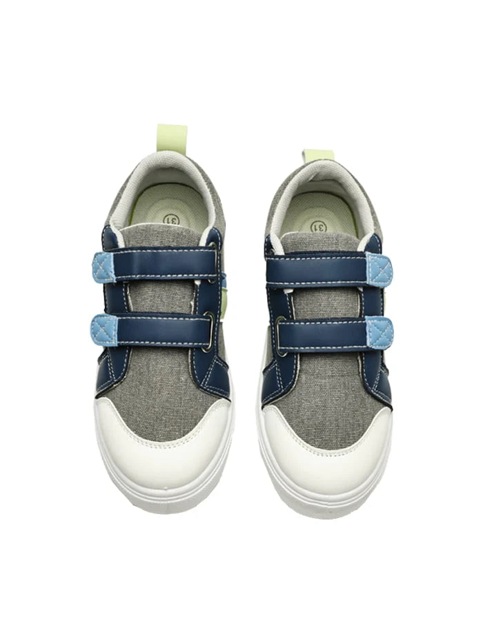 Cubs Blue & Green Jeans Double Strap Sneaker Kids