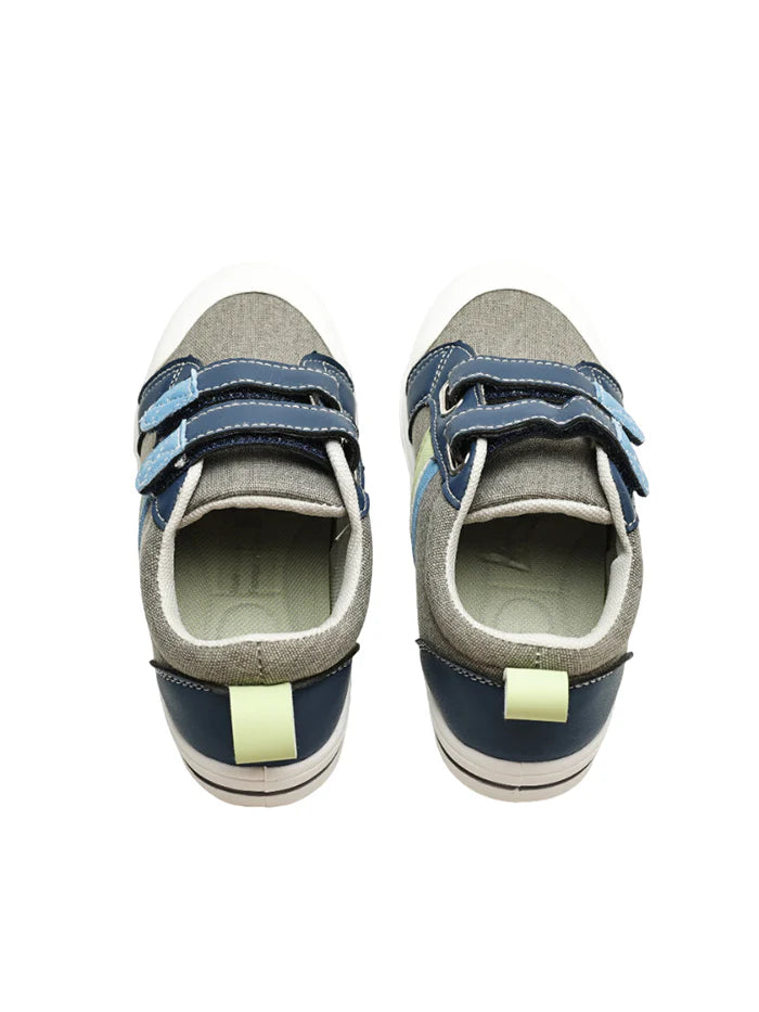 Cubs Blue & Green Jeans Double Strap Sneaker Kids