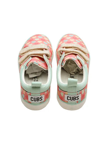 Cubs Pink Hearts Double Strap Sneaker Kids