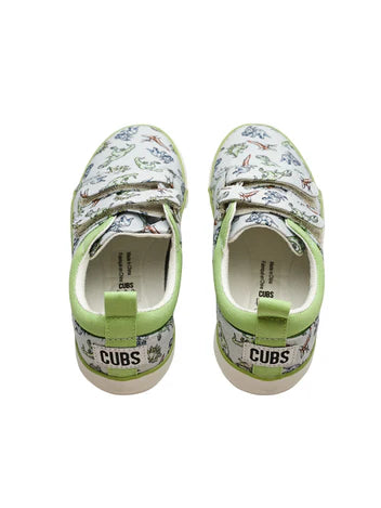 Cubs Grey Dinos Double Strap Sneaker Kids