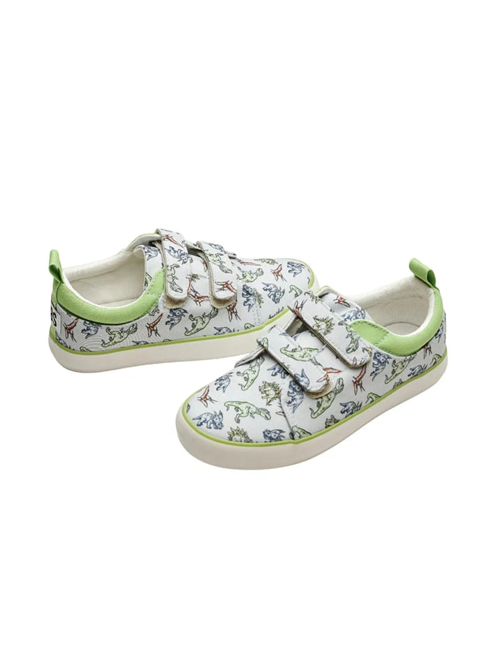 Cubs Grey Dinos Double Strap Sneaker Kids