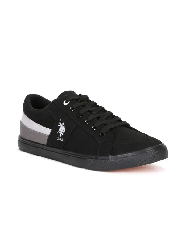 US Polo Men Contrast Stripe Canvas Clarkin Sneakers Black