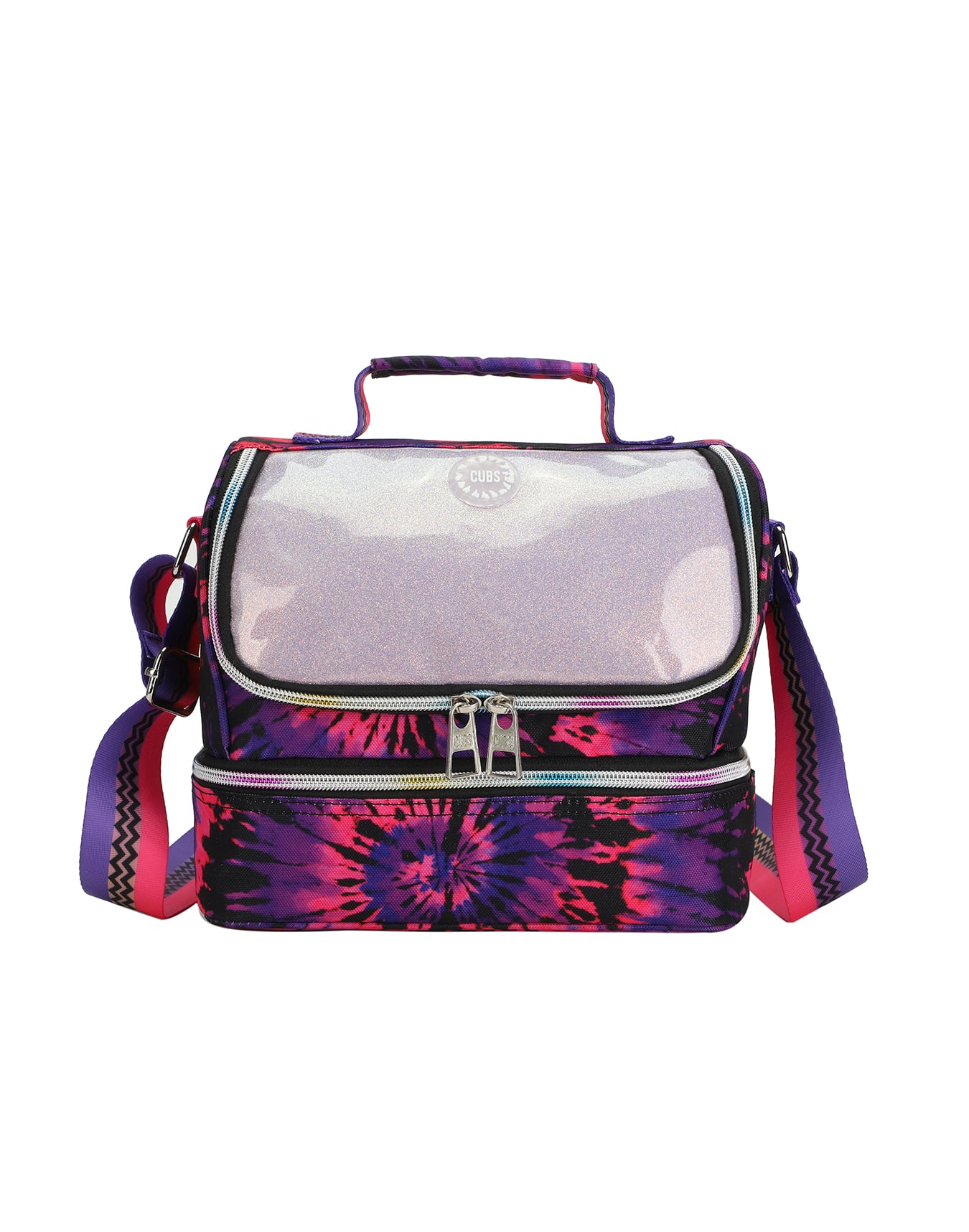Cubs Black and Purple tie dye High School Lunch Bag
