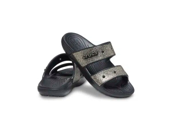 Crocs Classic Glitter II Sandal Black gold