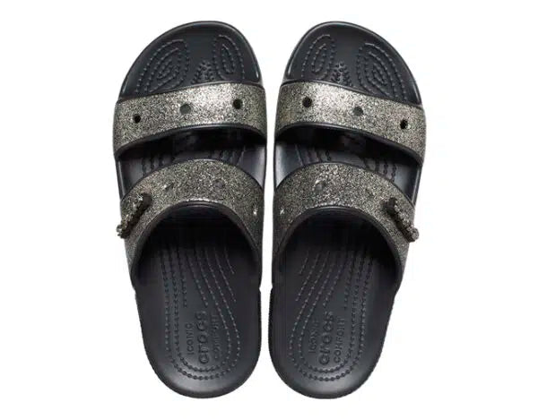 Crocs Classic Glitter II Sandal Black gold