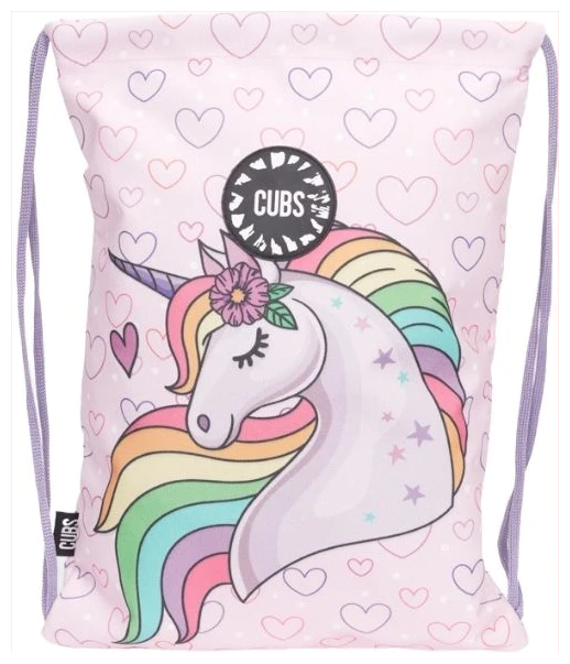 Cubs Unicorn Hearts String Bag