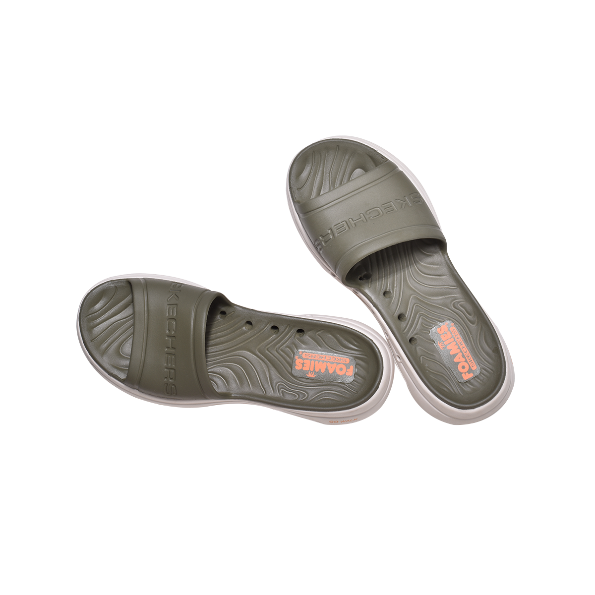 Skechers Foamies Go Walk Cruisen Slide 243021 -Olive Black Orange
