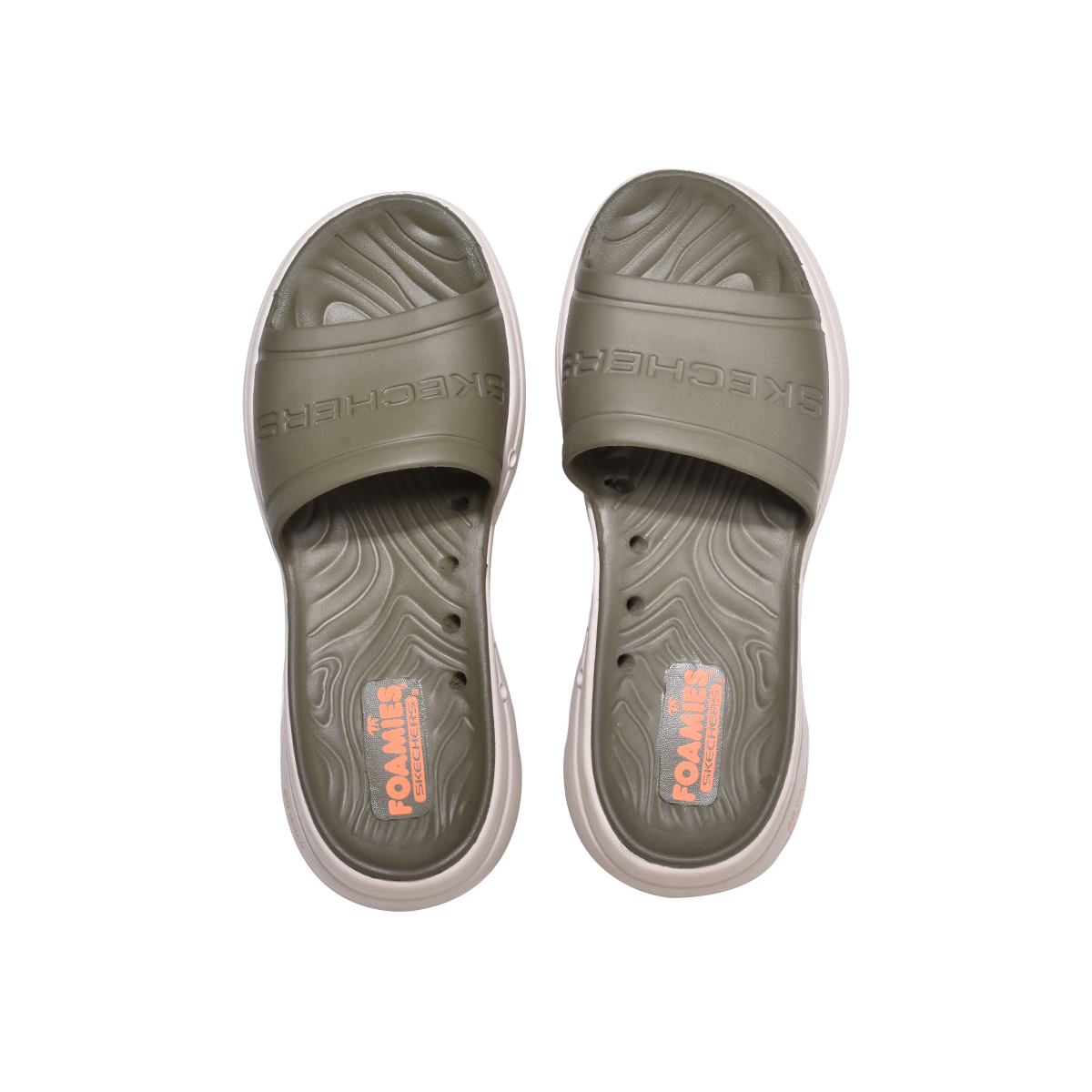 Skechers Foamies Go Walk Cruisen Slide 243021 -Olive Black Orange
