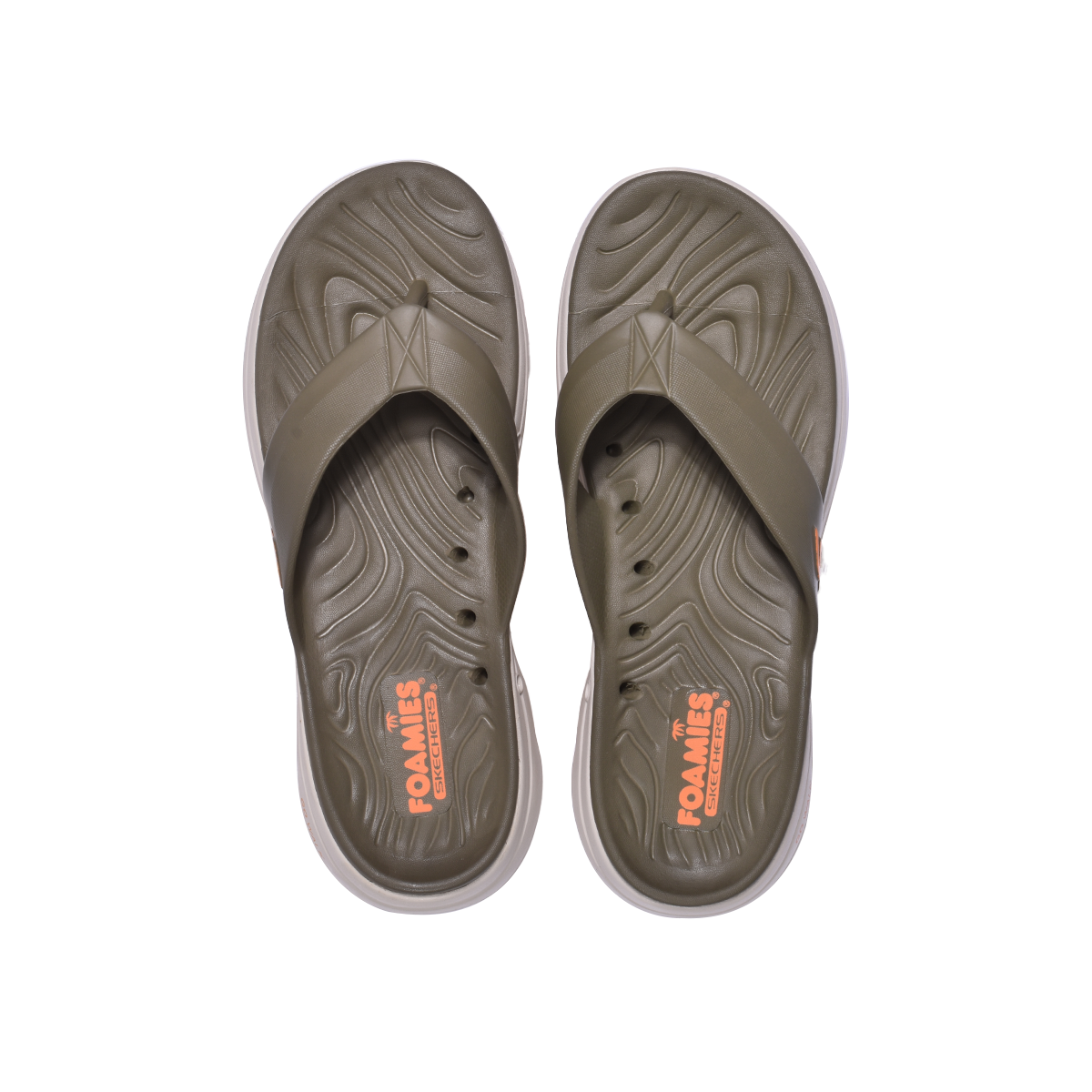 Skechers Foamies Go Walk Flip Flop 243024-Olive White Orange