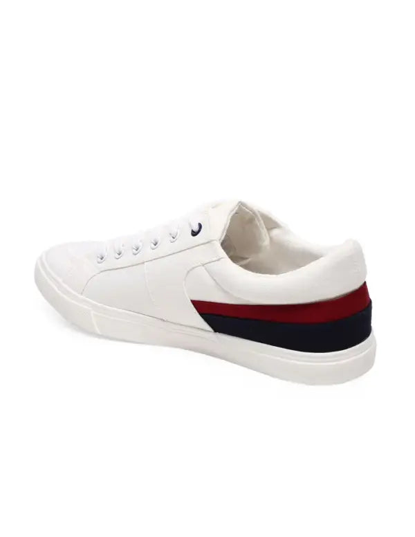 US Polo Men Contrast Stripe Canvas Clarkin Sneakers White
