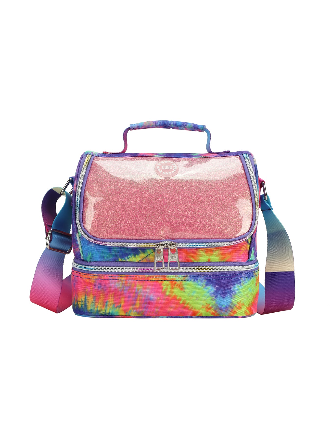 Cubs Blue and Purple tie dye High School Lunch Bag