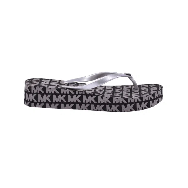 Michael Kors Lilo Wedge Flip Flop Women Black/Silver