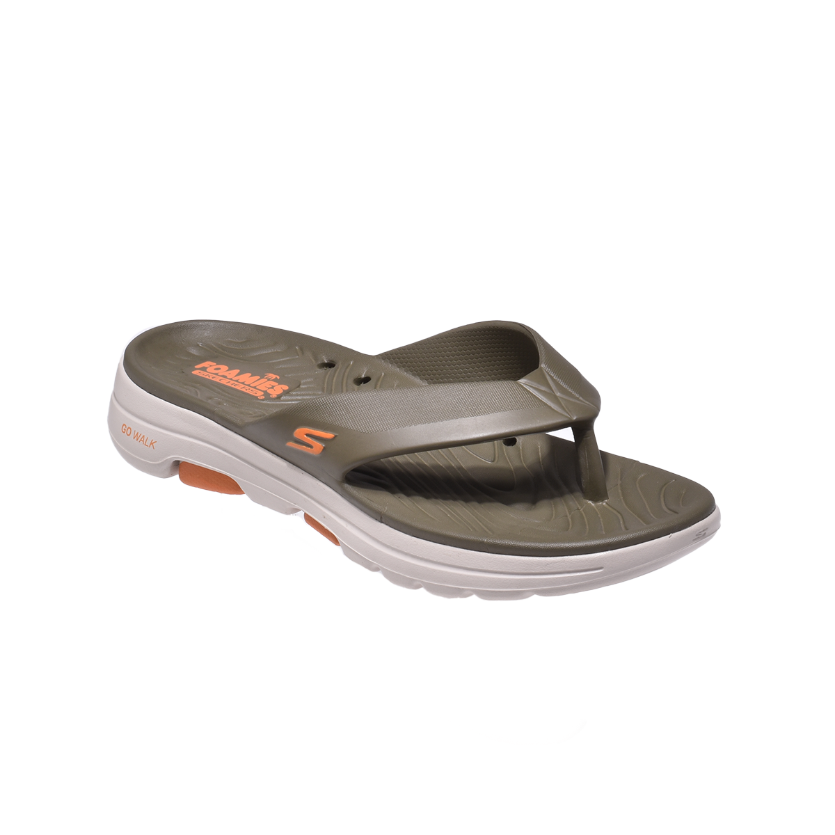 Skechers Foamies Go Walk Flip Flop 243024-Olive White Orange