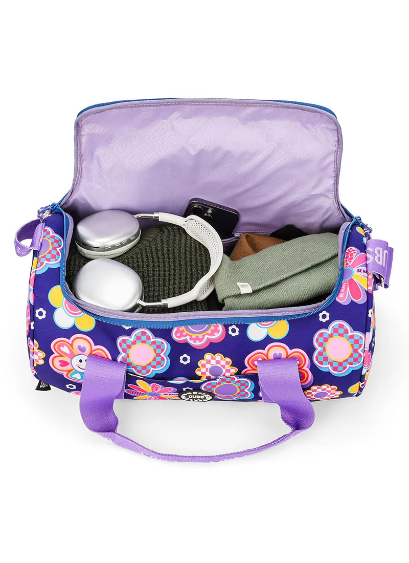 Cubs Deep Purple Roses Medium Duffel Bag