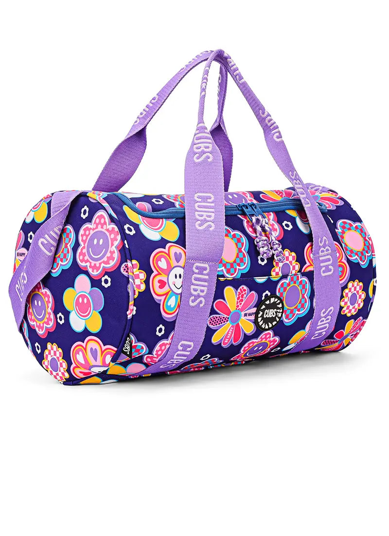 Cubs Deep Purple Roses Medium Duffel Bag