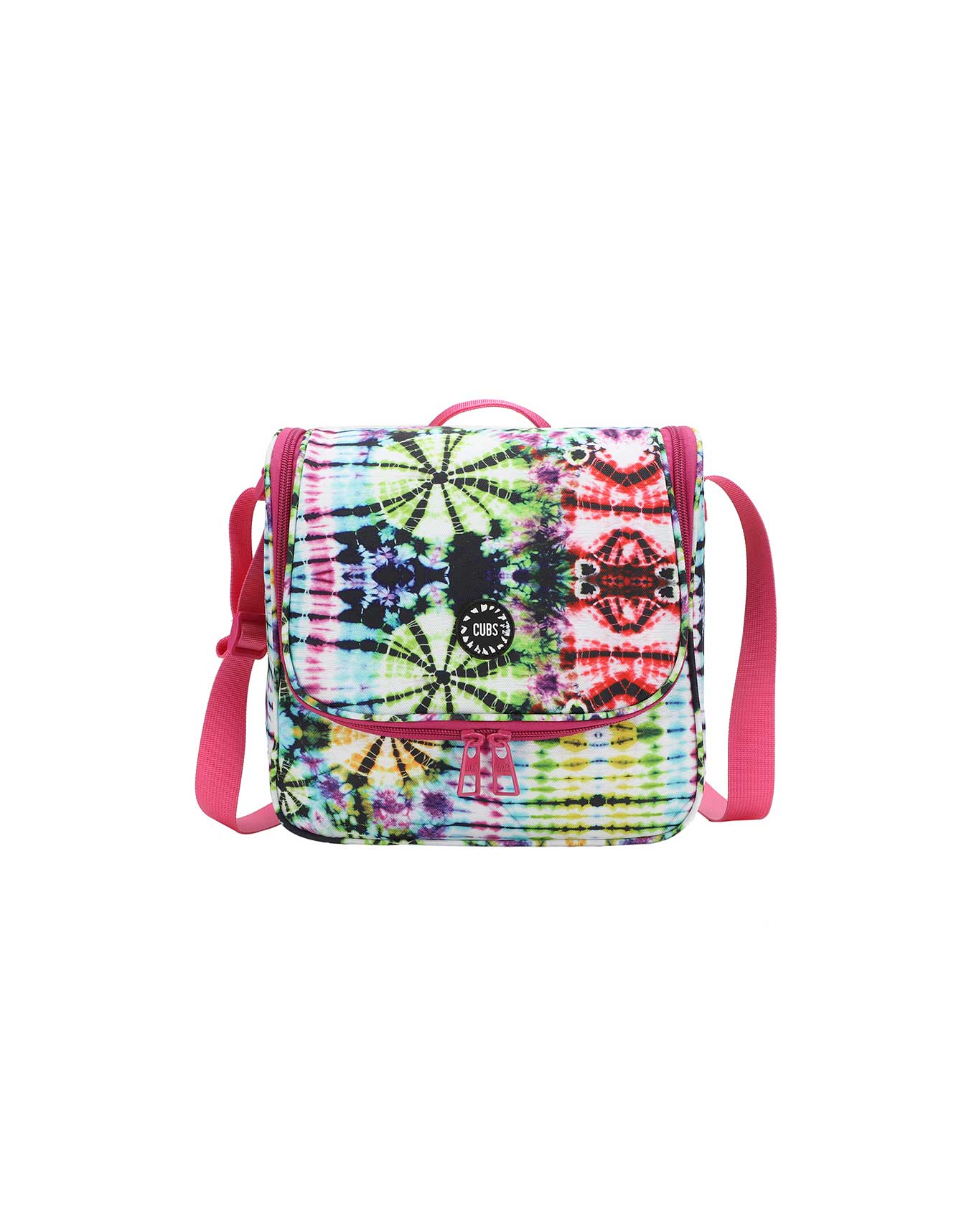 Cubs Tie Dye Swirls in Black cross body lunch bag