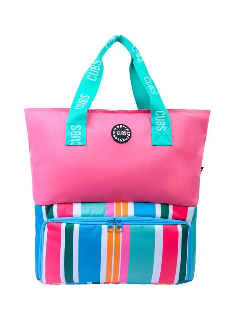 Cubs Pink Stripes Tote/Cooler