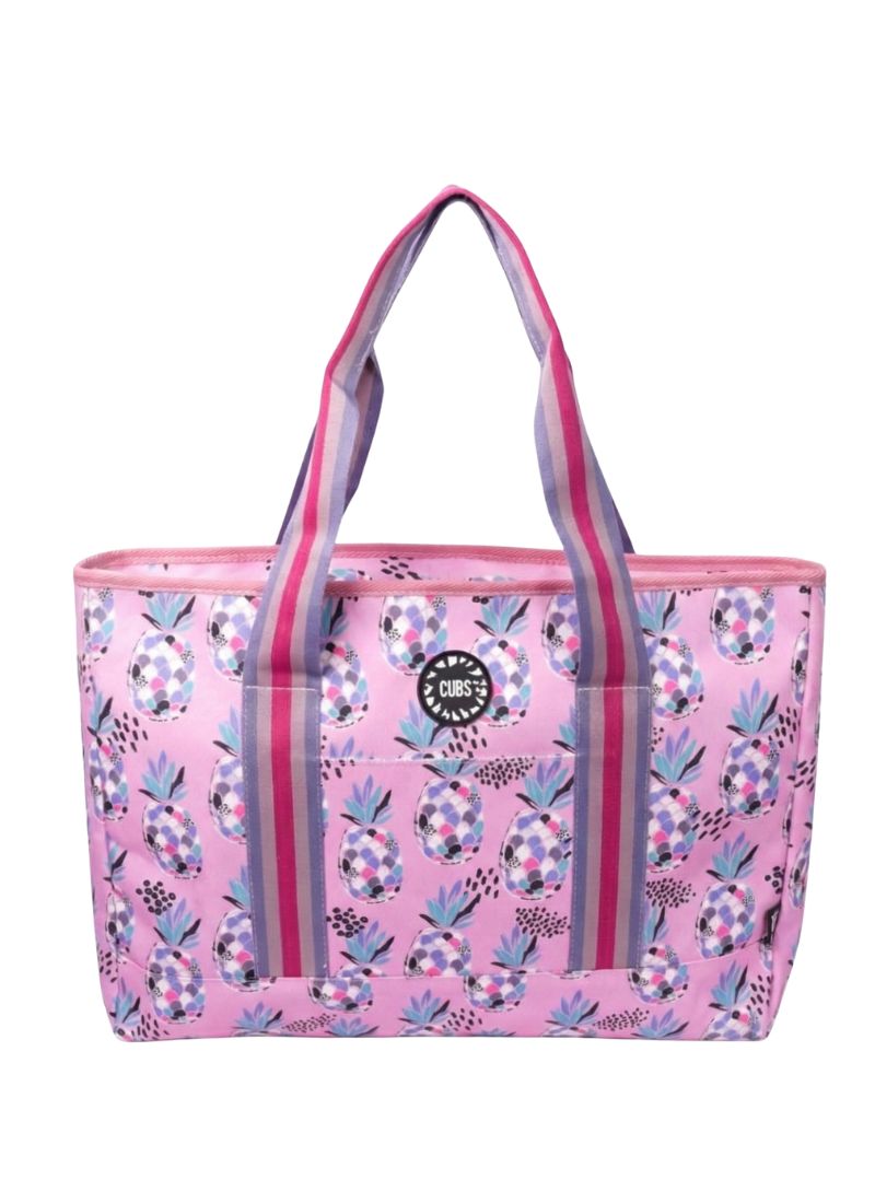 Cubs Lilac Pineapples women Single Face tote bag