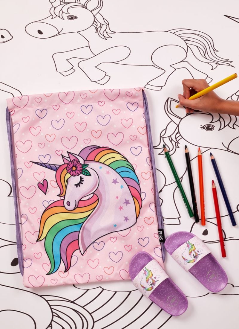 Cubs Unicorn Hearts String Bag