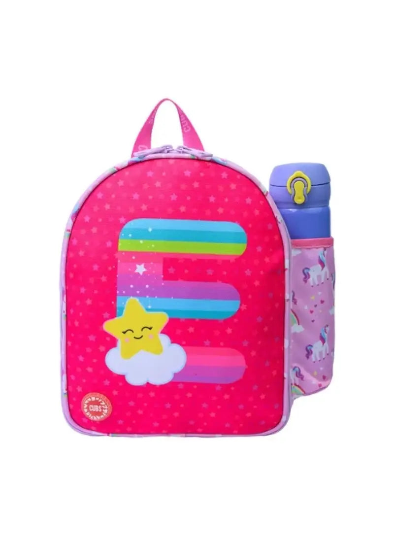 Cubs Pink Unicorn Letter E Nursery Lunch Backpack