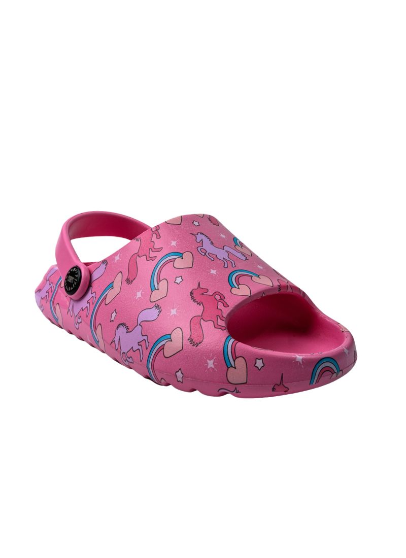 Cubs Open Toe Pink Unicorn & Rainbows