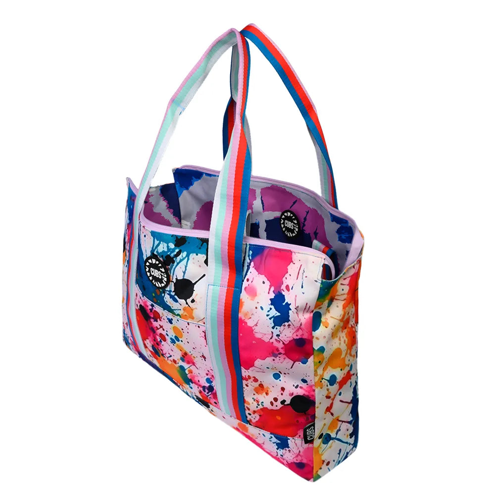 Cubs Blue Tie Dye Splashing Paint Double Face Tote Bag