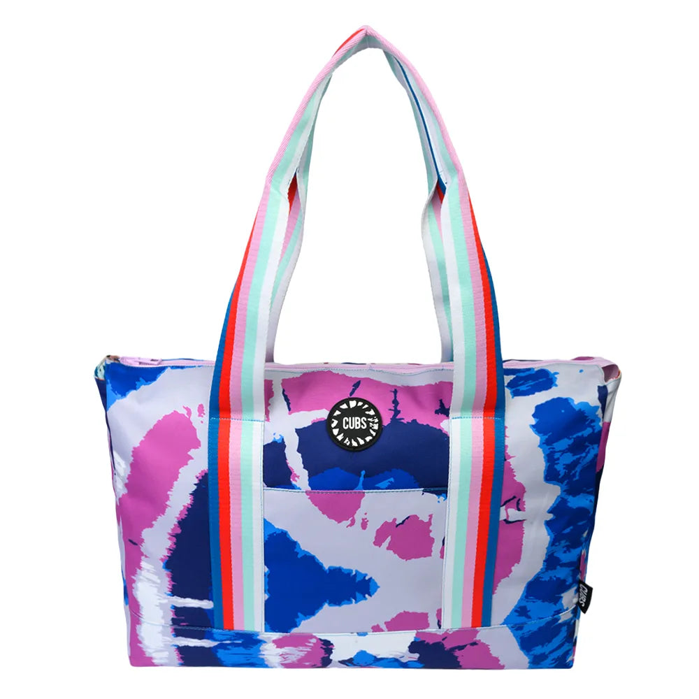 Cubs Blue Tie Dye Splashing Paint Double Face Tote Bag