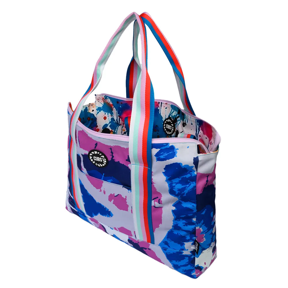 Cubs Blue Tie Dye Splashing Paint Double Face Tote Bag