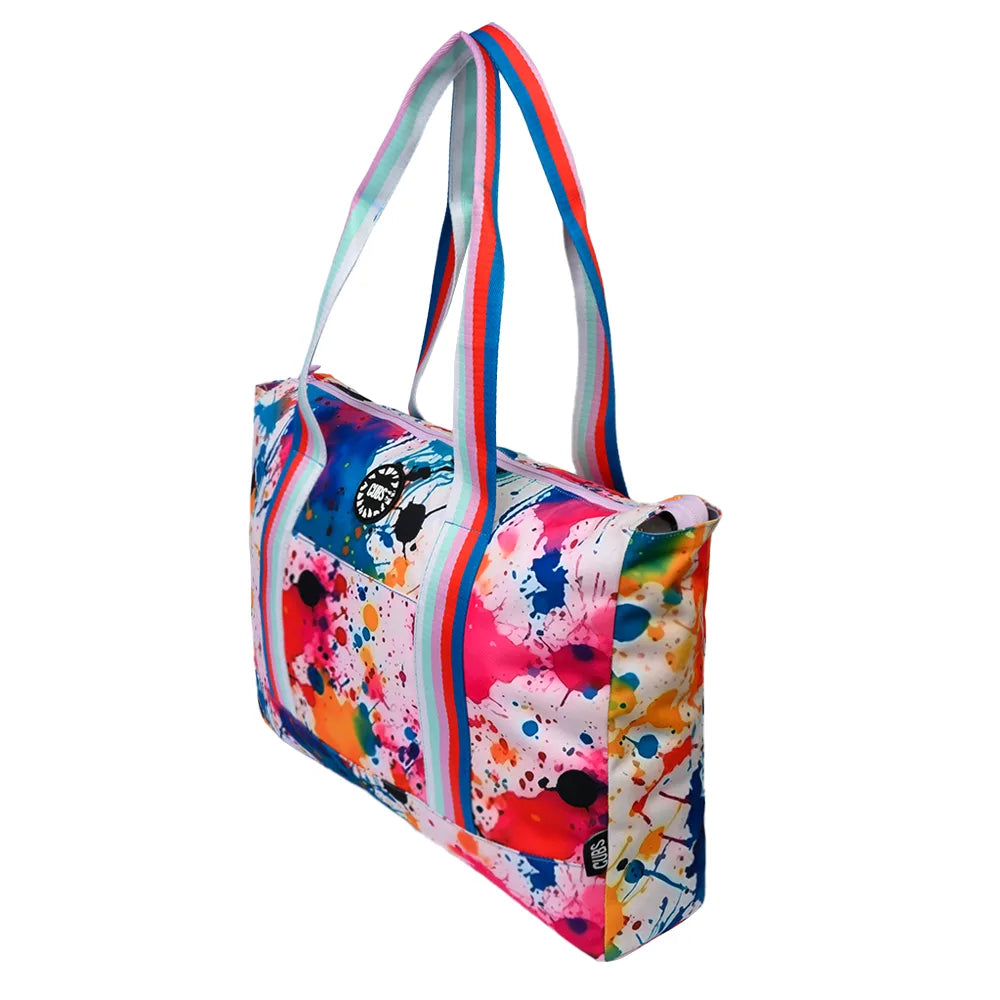 Cubs Blue Tie Dye Splashing Paint Double Face Tote Bag