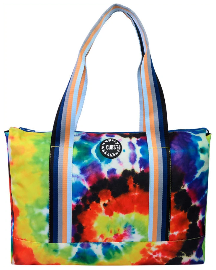 Cubs Always Tanned Tie Dye Black Double Face Tote Bag