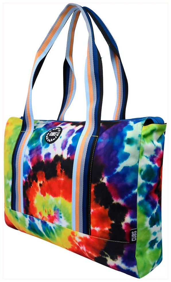 Cubs Always Tanned Tie Dye Black Double Face Tote Bag