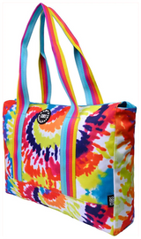 Cubs Happy Tie Dye Turquoise Double Face Tote Bag