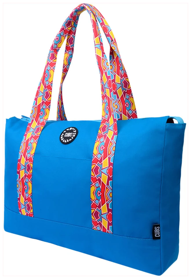 Cubs Happy Tie Dye Turquoise Double Face Tote Bag