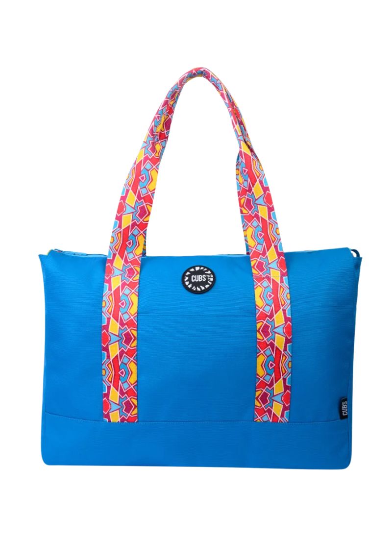 Cubs Happy Tie Dye Turquoise Double Face Tote Bag
